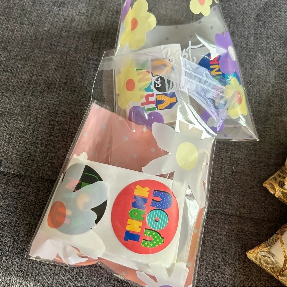 50 Count - Fiesta THANK YOU Style Stickers, Colorful, 1.5 inch